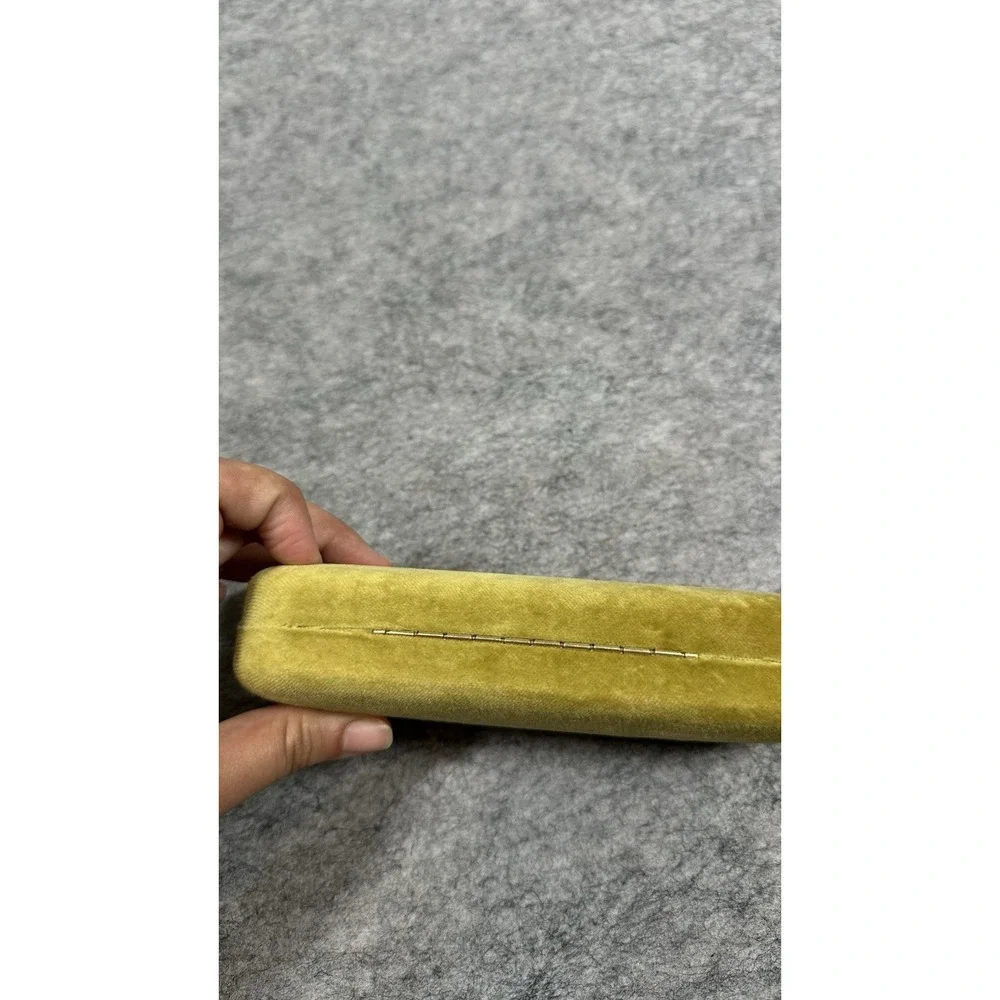 Gucci Large Sunglasses Case Yellow Green Velvet Hard Clamshell